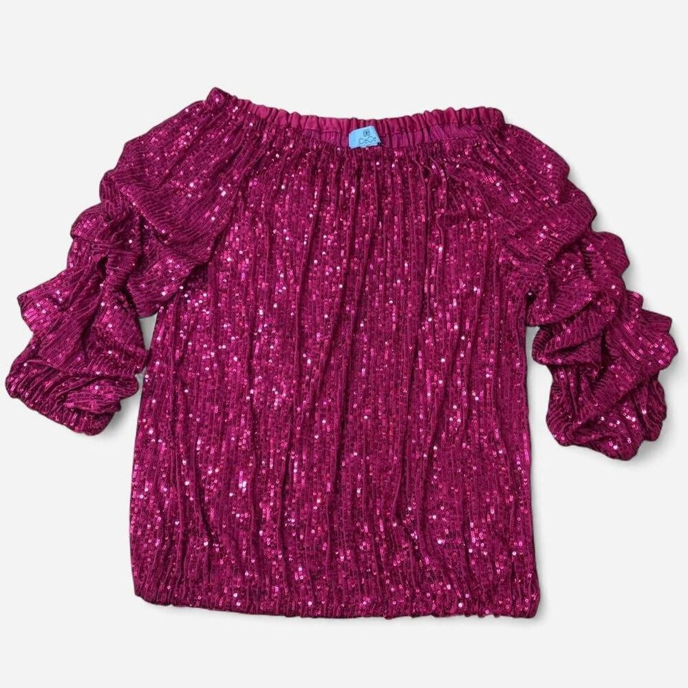 X-large "Cece" Women's Pink and Burgundy Blouse